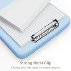 Piasoenc Clipboard with Storage, 8.5 x 11 Organization Box with Pen Holder and A4 Legal Paper Folder, Folio & Side-Opening, Low Profile Clip,for Nurses,Teachers, Size 14 x 9.6 x 1.2 in, Dark Blue