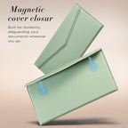 CoBak Leather Car Registration and Insurance Holder with Magnetic Compartment - Vehicle Glove Box Organizer for Driver License, Cards, Emergency Cash - Auto Truck Accessories Case, Sage Green