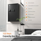 XDeer 122-Keys Key Lock Box Wall Mount with Advanced Anti-Theft Deposit Key Slot & LED Light, Key Cabinet with Combo and Key Lock, Key Safe for Hotels & Office & Companies & Car Dealerships