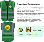BeautyWill Custom Safety Vest Logo Class 2 High Visibility Reflevtive Vest Outdoor Protective Workwear