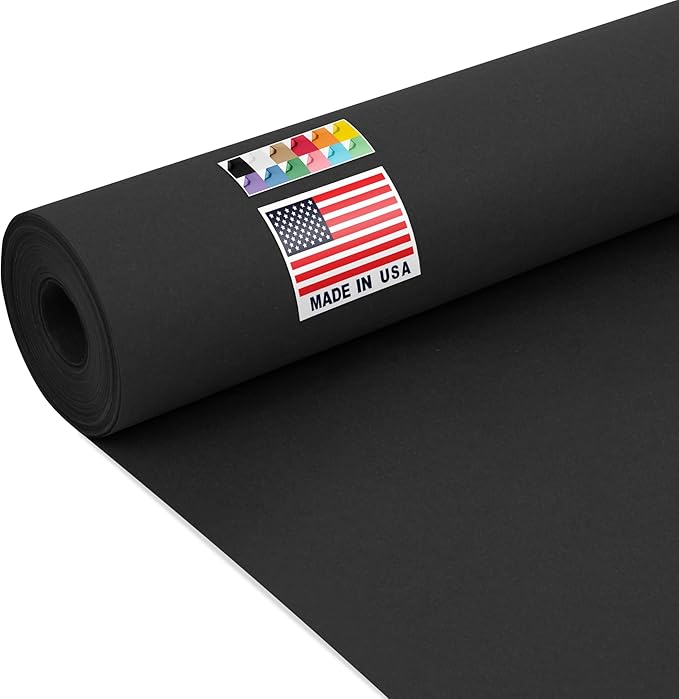24" x 1200" USA Made Black Kraft Paper Roll, 45 lbs Thickness, American Quality Paper Roll for School, Bulletin Board, Art &Crafts, Gift Wrapping - Non-Toxic, Odorless, Safe