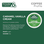Green Mountain Coffee Roasters Caramel Vanilla Cream Keurig Single-Serve K-Cup pods, Light Roast Coffee, 12 Count