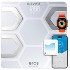 INEVIFIT EROS Bluetooth Body Fat Scale Smart BMI Highly Accurate Digital Bathroom Body Composition Analyzer with Wireless Smartphone APP 400 lbs 11.8 x 11.8 inch (White)