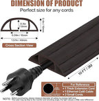 Floor Cord Cover Self Adhesive Cord Hider,10FT Cable Management, Extension Strip Protector for Wires, Prevent Cable Trips for Offices, Gyms, Exhibitions Cavity:0.51"(W) x 0.3"(H) Black Wood