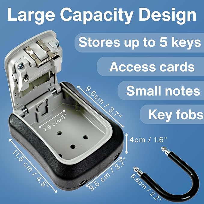 RUDY RUN Key Lock Box for Outside - Realtor Lockbox for House Keys Outdoor - Combination Key Hiders to Hide a Key Safe Storage