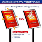 Business & Store Sign Holders 8.5x11inch 3Pack Adjustable Floor Standing Sign Holder with Heavy Duty Display Stand (Black, Silver)