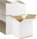 Frametory 7x7x7 Pack of 28 Corrugated Cardboard Packing Shipping Mailing Moving Carton Boxes, White