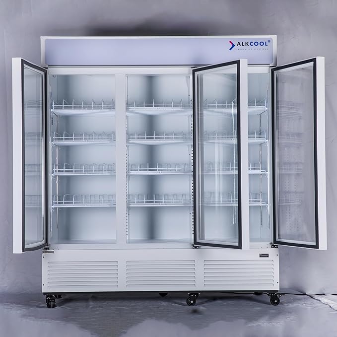 Commercial Beverage Refrigerator Display Fridge, Three Glass Door Upright Merchandiser Drink Cooler with LED Light Adjustable Shelves,ETL Approval,63.5 Cu Ft