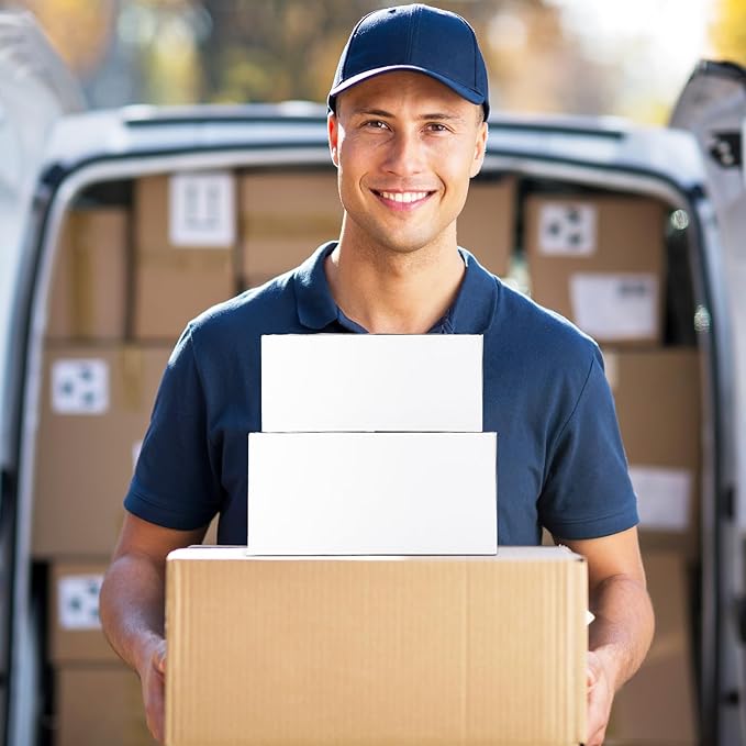 Eupako 30 Pack Small Shipping Boxes Assorted Sizes, 9x6x4 & 10x7x5, 15 PCS Each, White Corrugated Box Mailers, Cardboard Boxes for Packaging Small Business, Mailing