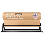Brown Kraft Paper Jumbo Roll 36" x 14400" (1200 ft) with Dispenser – USA-Made Natural Kraft Paper 30lb Thickness for Packing, Wrapping, Void Filling, Kids' Arts, DIY & School Projects by IDL Packaging