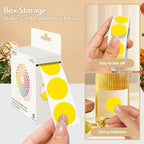 Yellow 1 Inch Round Color Coding Dot Labels, 10 Rolls 10000 Dot Stickers in Dispenser Box - Permanent Adhesion, Vibrant Colors, Highly Visible