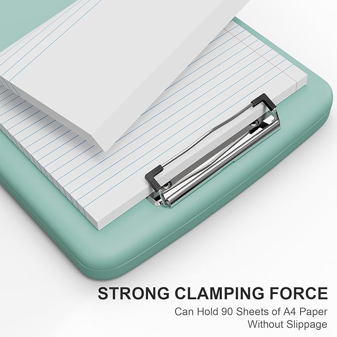Plastic Clipboard with Storage, 8.5 x 11 Storage Organization Box Side-Opening, Heavy Duty Clip Board with Pen Holder and Paper Folder for Nurses, Teachers, Office & School Supply, Dark Green