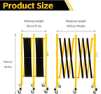 Industrial Expandable Barricade Gate, 16.4 Ft Retractable Traffic Fence with Casters, Easily Assembled Safety Barrier for Maintenance and Construction Work, Crowd and Traffic Control