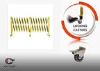 Trafford Industrial Expandable Metal Barricade, 16 Feet, Yellow and Black, Mobile Safety Barrier Gate, Retractable Traffic Fence