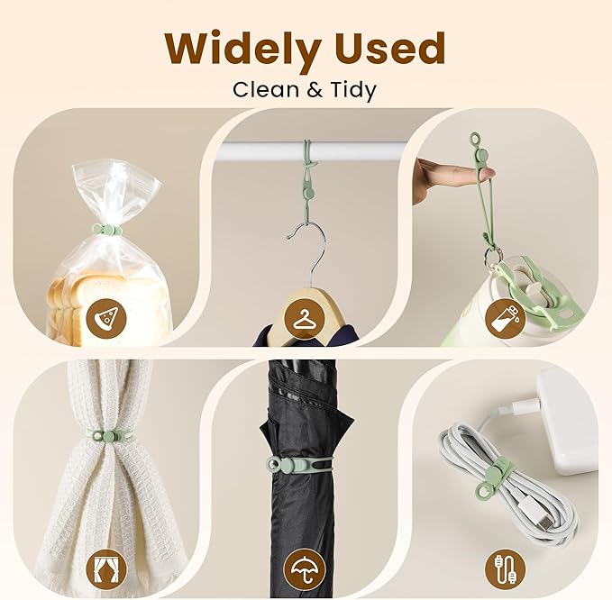 30Pcs Silicone Cable Ties,Reusable Data Cable Organizer for Office, Multipurpose Elastic Cord Management Ties for Bundling and Fastening Cable Cords Wires