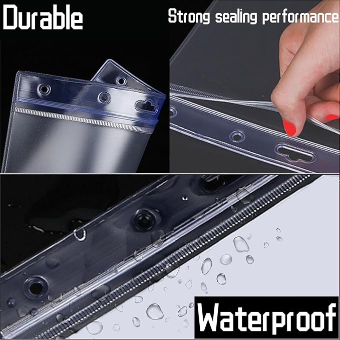 5 Pack Sheet Protectors，8.5" x 11" Waterproof Resealable Zip Wall Sign Holder Page Protectors Clear Photo Plastic Sleeves, Duty Work Pocket Hanging Sheet Protectors (Horizontal, 5 Pack)