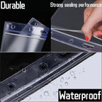 5 Pack Sheet Protectors，8.5" x 11" Waterproof Resealable Zip Wall Sign Holder Page Protectors Clear Photo Plastic Sleeves, Duty Work Pocket Hanging Sheet Protectors (Horizontal, 5 Pack)