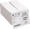 4"x6" Fanfold Direct Thermal Labels Commercial Grade with Perforated line for Thermal Printers, Compatible with Zebra & Rollo Printer (2 Stacks - 4000 Labels)