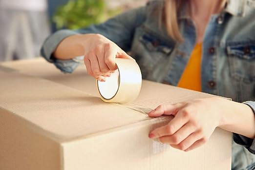 ABC Carton Sealing Tape 2.84 Inches Wide x 54.68 yd Length. 24 Rolls of Clear Moving Tape for Boxes. Box Tape for Moving, Packing, Shipping, and Mailing. 2 mil Thick Acrylic Shipping Tape Rolls