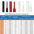 XHF 1/4 Inch 3:1 Waterproof Clear Heat Shrink Tubing Marine Grade Wire Cable Adhesive Lined Tube Insulation Seal Against Moisture Corrosion and Air Leakage, 20 Ft