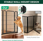 FXW Dog Gate Extra Wide Designed for Indoor Use, Adjustable Width Up to 55-inch Wide (40" H 2 Wire Panels for Medium and Large Dogs), Black