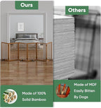 Dog Gates for Doorways, Tall Dog Gate Indoor, Foldable Pet Gates for Doorways Bedroom, Freestanding Puppy Gate with Metal Support Feet, Room Divider,6 Panels (Walnut)
