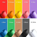9" x 1200" USA-Made Multi-Color Kraft Paper Rolls, 45 lbs/66 GSM, 10 Rolls Set - Colored Kraft Paper for Packing, Crafts, DIY Projects, Gift Wrapping - Non-Toxic, Safe for Kids