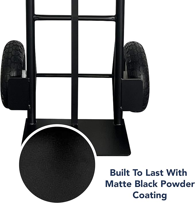 Olympia Tools 800 Lb Steel Convertible Hand Truck with 10" Pneumatic Wheels for Home and Office Use