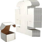 6x6x4 inches Small Shipping Boxes Set of 25 - White Mailer Corrugated Cardboard Boxes for Shipping Packaging Mailing Products
