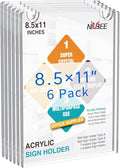 NIUBEE 20 Pack Acrylic Sign Holder 8.5 x 11 inches Clear Wall Mount Frame Bonus , Wall Mount Plastic Sign Holder Perfect for Home, Office, Store, Restaurant- Vertical