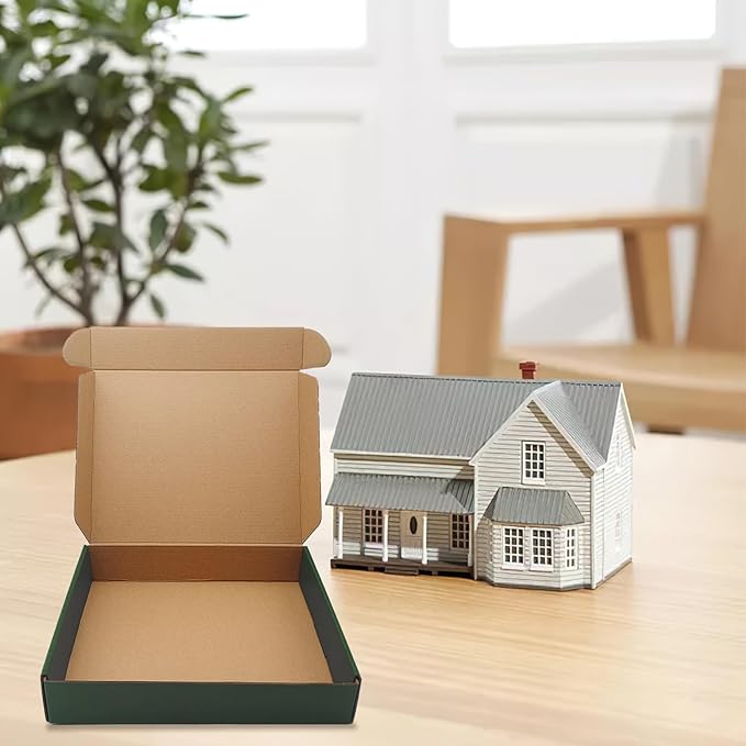 25 Pack Corrugated Packaging Box Mailers Shipping, Green Recyclable Cardboard Small Gift Mailer Boxes for Shipping Packaging Craft Gifts Giving Products, Green (9 x 6 x 2 Inch)