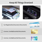 Car Registration and Insurance Holder, Leather Car Glove Box Organizer, Cool Car Accessories for ID, Driver's License Cards & Essential Document, business cards, Men&Women,Cute Black Cat Flower