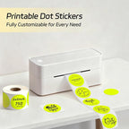 2 inch Dot Stickers Labels Circle Garage Sale Sticker 750Pcs Round Thermal Printer Stickers Printable Writable Price Labels for Yard Sale, Fluorescent Yellow