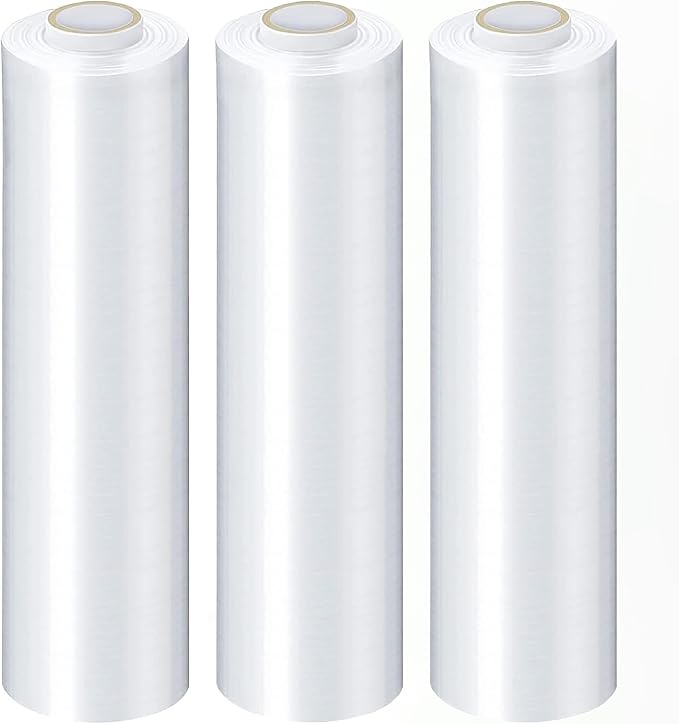 PSBM 1 Roll 12 Inch x 2000 Feet 60 Gauge Stretch Film/Wrap, Heavy Duty Industrial Strength Clear Shrink Plastic Wrap for Moving, Packing, Shipping, Pallet Wrapping & Storage