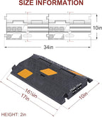 OrangeStar 6 Pack 17" Cable Protector Cover Ramps, 2-Channel Floor Protective Wire Cord Ramp, Heavy Duty Driveway Speed Bump
