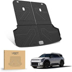 LASFIT Cargo Mats & Backrest for Kia EV9 2024 2025 2026, All Weather TPE Car Trunk Mats Custom Fit for Kia EV9 2026 2025 2024 Cargo Liners & Seatback, Black