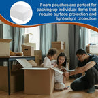 100 Pack Foam Pouches, Cushion Foam Wrap Pouches for Moving and Storing, 12"x14" Foam Wrap Pouches Protect Fragile Items, Protect Mug, Glasses, China, and Dishes, Packing Supplies