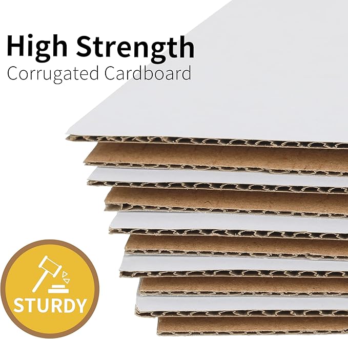 6x4x4 inches Shipping Boxes 50 Pack, Kraft Corrugated Small Cardboard Boxes for Mailing Packing, White