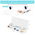Glass Desktop Whiteboard with Storage, Desk Dry Erase Board Small White Board for Desk, Computer Keyboard Stand Includes 4 Markers, 1 Eraser for Office, Home, School Supplies
