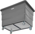 Global Industrial 20 Bushel Plastic Bulk Box Truck, Steel Chassis Base, 1200 lbs. Capacity, 4" Non-Maring Rubber Casters, Gray, 50-2/5"L x 34-3/5"W x 35-3/5"H