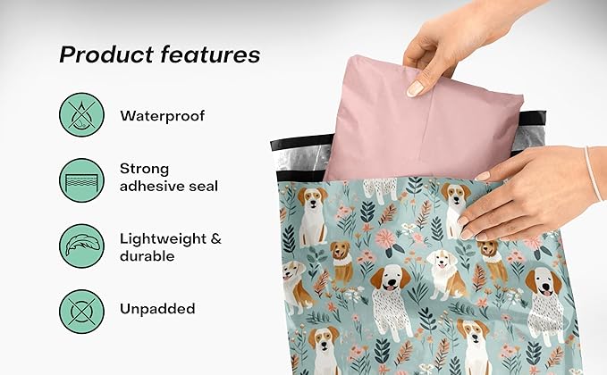 Package Mint Poly Mailers Cute Shipping Bags for Clothing, Plastic Mailing Bags for Small Business Self Seal, Non-Padded Waterproof Packaging Envelope, 10x13 Multi-Color, 100 Pack
