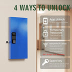 WeHere 48 Key Lock Box Wall Mount, APP Bluetooth/OTP/Wi-Fi Remote/Fixed Code/Key Unlock, Smart Key Cabinet Organizer Holder Box, Key Management for Apartment, Hotel, Office, House