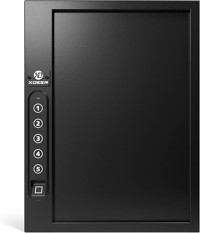 XDeer 60-Key Biometric Lock Box, Wall Mount with Anti-Theft Key Slot and Combo Lock for Hotels & Offices