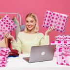 Metronic Poly Mailers 10x13 Inch 100pc Shipping Bags for Clothes,Self Adhesive Shipping Envelopes for Small Business,Waterproof Mailers Poly Bags for Shipping,Packaging Mailing Bags Pink Checkered