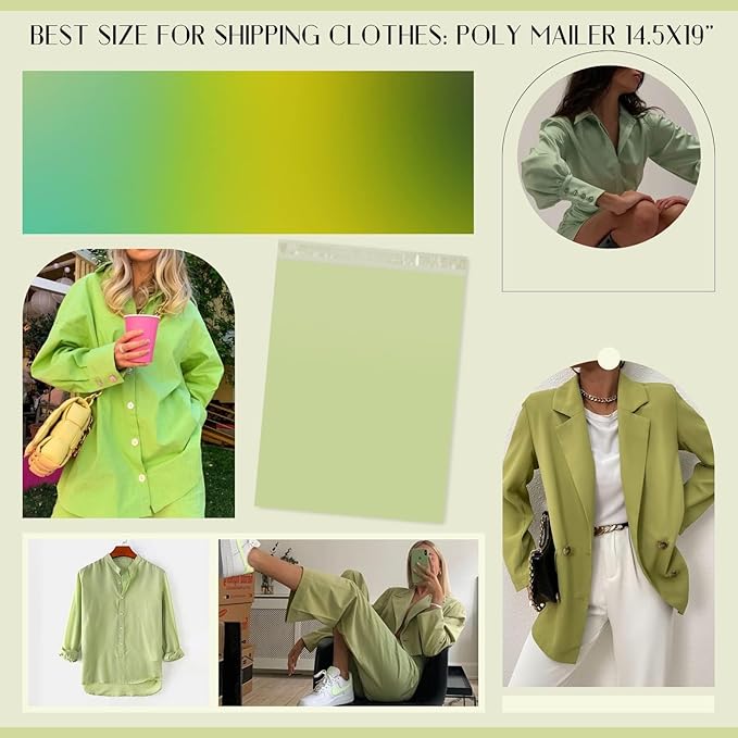 Metronic Poly Mailers 10X13 1200PC, Sturdy Shipping Bags for Small Business, Waterproof Mailers Poly Bags, Strong Adhesive Shipping Envelopes for Clothing, Efficient Mailing Envelopes in Avocado Green
