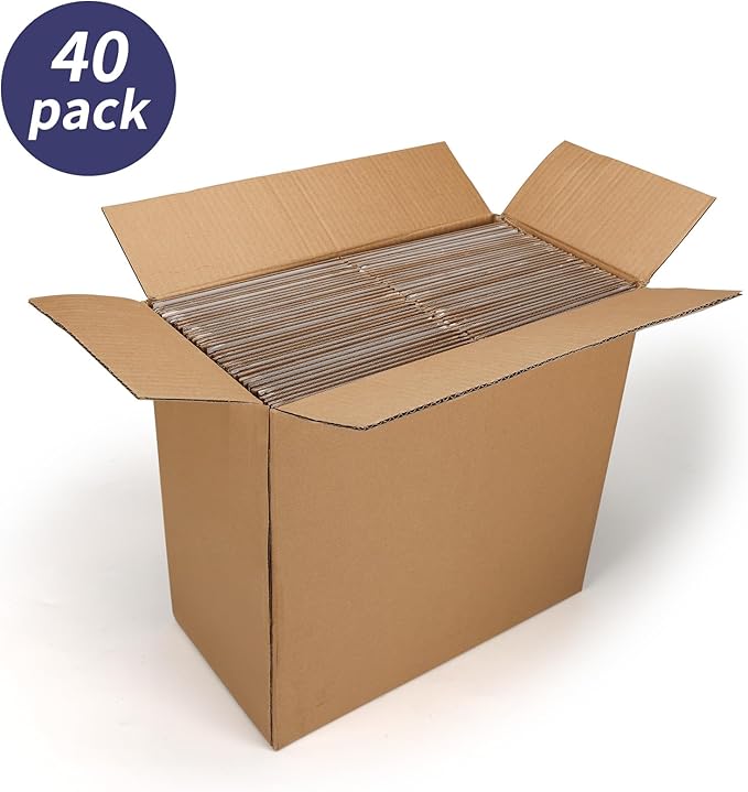 Shipping Boxes 7X7X6 Set of 40, White Corrugated Cardboard Box for Mailing Business Packaging