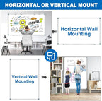 White Board Dry Erase Whiteboard for Wall 72" x 48" Aluminum Presentation Magnetic Whiteboards with 4 Hooks, 12 Magnets, 3 Markers & 1 Eraser