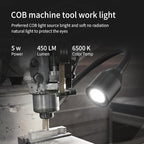 LED Work Lights, 450 lumens COB lamp Beads, Flexible gooseneck Lights, Screw-Fixed Base Drill Lights, Suitable for Lighting Machine Tools, Lathe workbenches, etc.