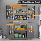 VINGLI Metal Storage Cabinet with 4 Doors & 1 Drawer, 71'' Steel Locking Cabinet with 6 Door Hanging Shelves and Adjustable Shelves for Garage, Warehouse, Home Kitchen, Dining Living Room (Black)