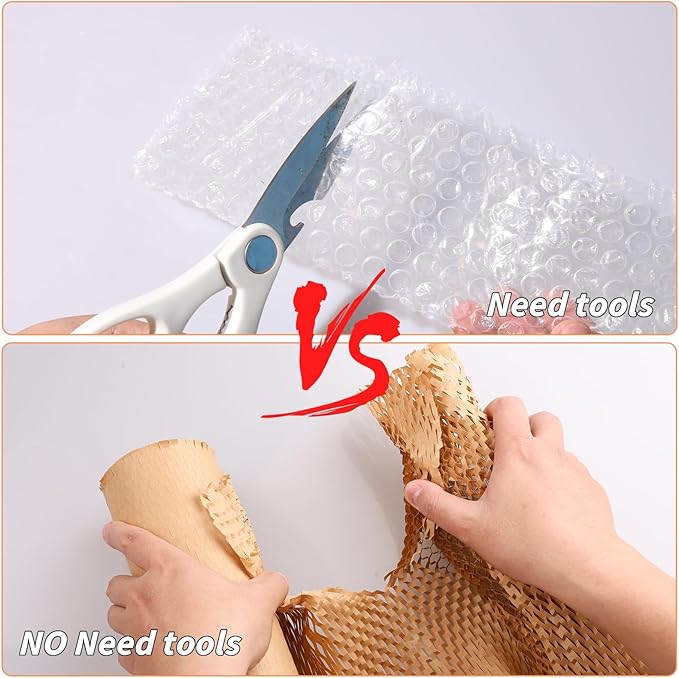 Honeycomb Packing Paper 16" x 400', Bubble Cushioning Wrap for Packing/Shipping/Moving, Eco-Friendly Bubble Packing Paper Wrapping for Fragile Items,Electronics and Bouquet Packaged
